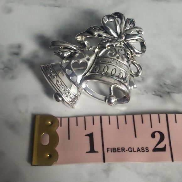 Silver Christmas Bells Brooche - Picture 5 of 5